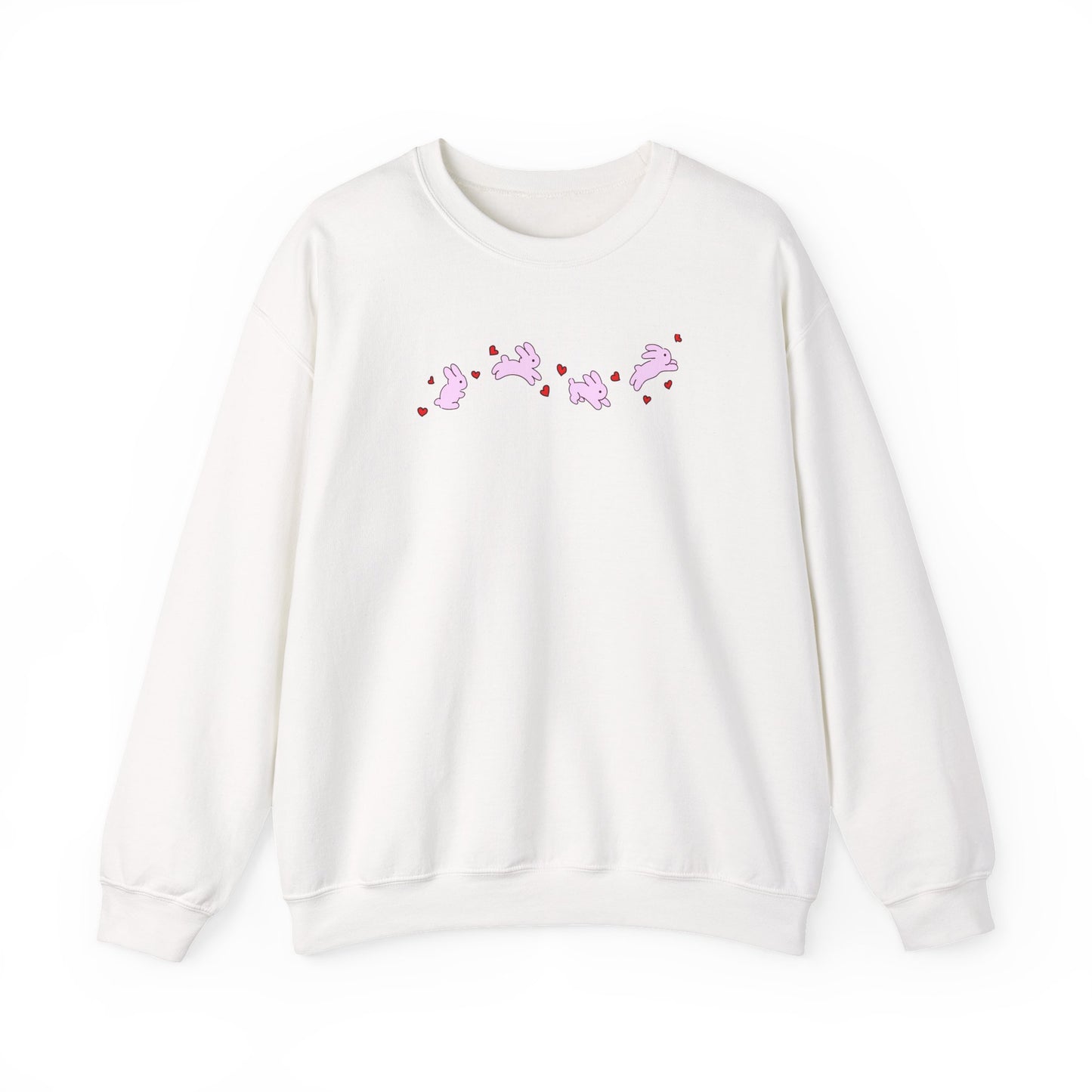 Pink Bunnies & Hearts Crewneck Sweatshirt
