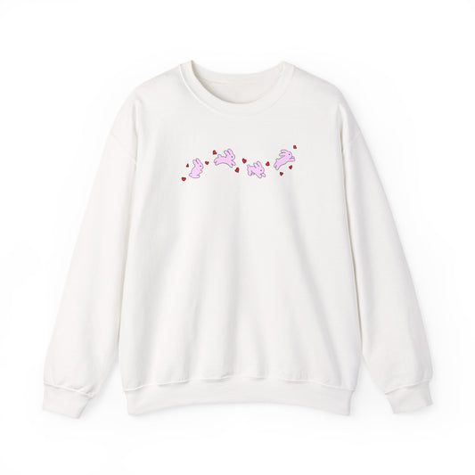 Pink Bunnies & Hearts Crewneck Sweatshirt