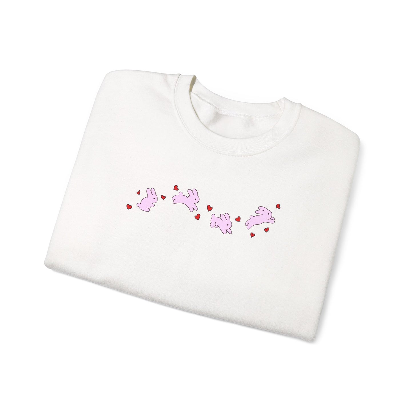 Pink Bunnies & Hearts Crewneck Sweatshirt