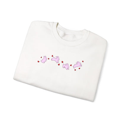 Pink Bunnies & Hearts Crewneck Sweatshirt
