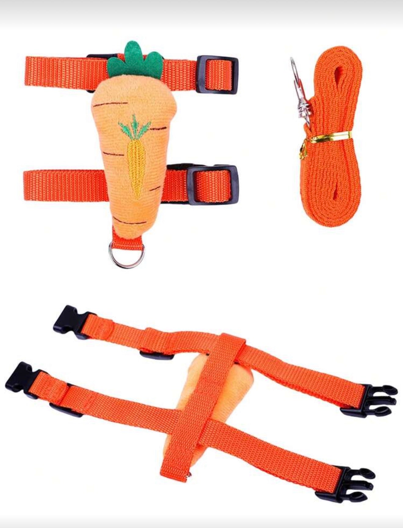 Adjustable Bunny Rabbit Harness in Strawberry & Carrot